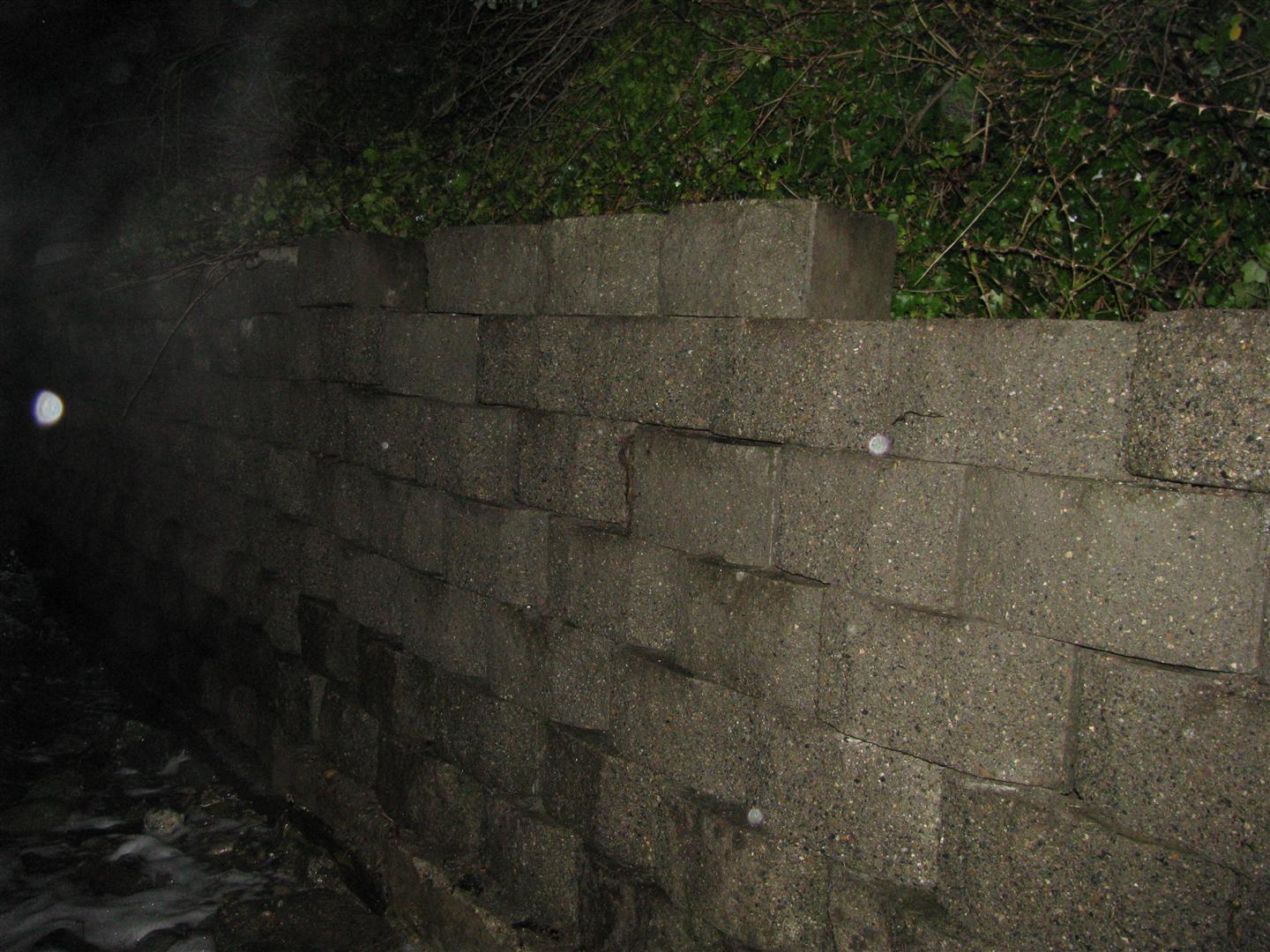 Cabin Retaining Wall Washout Dec 2012